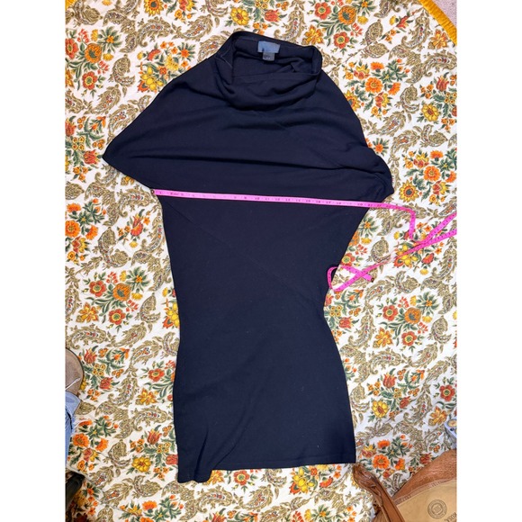 Black Avant Garde Asymmetrical Short Sleeve Midi Dress Built in Canada - M - Picture 8 of 12